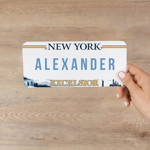 Wanapix | Mini Kennzeichen mit Name und Bild Bedrucken | Fahrräder/Kinderwagen/Dreiräder | 21x9,5 cm | Aluminium | 100% personalisierte