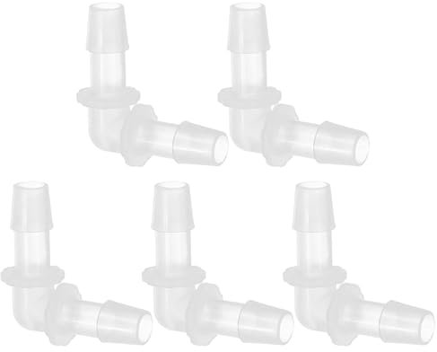 PATIKIL Coude à 90 degrés en Plastique pour Tuyau barbelé de 3/8, Lot de 5 Raccords en L pour Tuyau barbelé, pour Aquarium, Carburant, gaz, Liquide, air