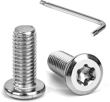 Tunejoy 20 Stück Flachkopfschrauben Trox M8 x 20 mm Flachkopf Schrauben Edelstahl A2 V2A Möbelschrauben Innensechskant Vollgewinde mit T40 Inbusschlüssel