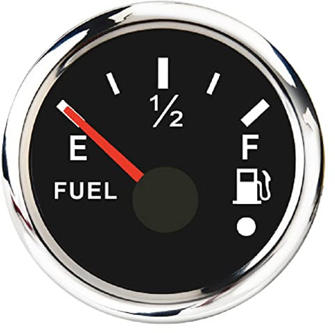 KOROBIE Sensor de Nivel de Combustible de 0~190ohm a Prueba de Agua IP67 Nivel de Agua del Coche del Barco/indicador de Nivel de Combustible con Alarma para Barco, Coche, camión, Autocaravana(BS-2)