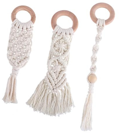 ERINGOGO 3stücke Beißring Spielzeug Kauen Spielzeug Baumwolle Seil Zähneknirschen Stick Handlich Reinbar Ergonomisch