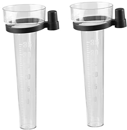 VANZACK 2pièces Pluviomètre Plastique Gradué pour Mesurer Précipitations Lot Bâtonnets Bois pour Agriculture Et Statistiques Météo