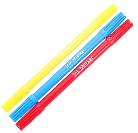 TOPPERFUN Edible Dual Tip Markers 3pcs Set Red Yellow Blue Food-Safe Baking Coloring Pens for Cookies Cake Decorating Frosting Writing