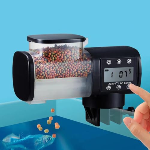 Automatic Fish Feeder for Aquarium, 500MI Aquarium Auto Food Dispenser with Timer for Small Tank, Moisture Proof Auto Food Feed Dispensers (Without Battery) for Betta Goldfish Koi Turtle - AF500