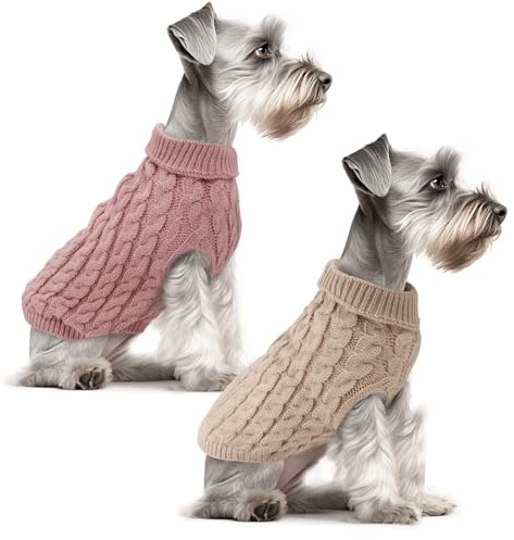 Fiohiros Lot de 2 Pull pour Chien Chauds et Doux Pull Chien Petite Taille Petit l'hiver