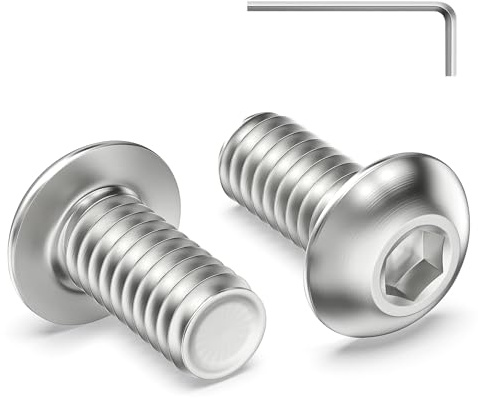 Zuyya 120 Stück Linsenkopfschrauben M4 x 8 mm Flachkopfschrauben M4 | Edelstahlschrauben Innensechskant, Edelstahl A2 V2A, Vollgewinde Halbrundkopfschrauben mit Innensechskantschlussel