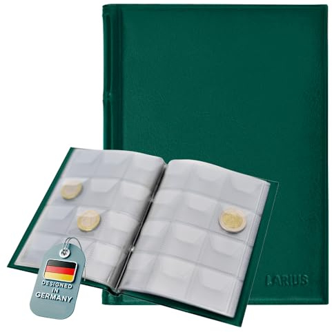 Münzenalbum Münzalbum für 120 Stück 2 Euro Münzen, Gedenkmünzen Aufbewahrung (Grün)