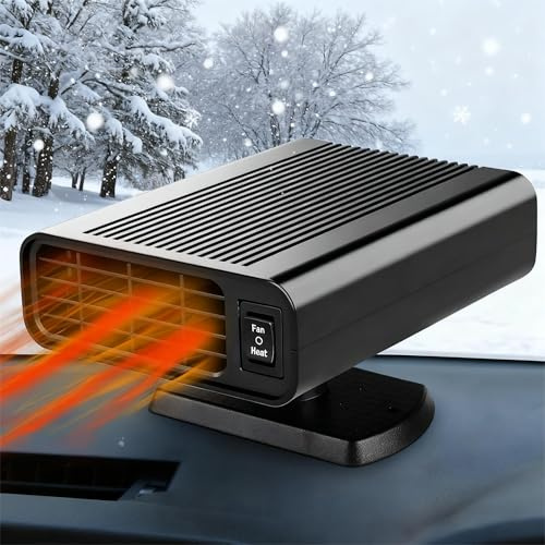 Car Heater-12V Defroster & Defogger,2025 Upgraded Fast Heating Portable Car Heater Fan Plugs into Cigarette Lighter for Quick Windshield Defrosting and Interior Cooling