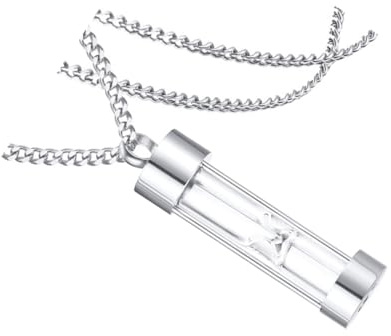 Beaupretty Pendentif Urne à Cendres Verre Avec Sablier Pour Collier Funéraire Commémoratif Souvenir Pour Femmes Et Hommes