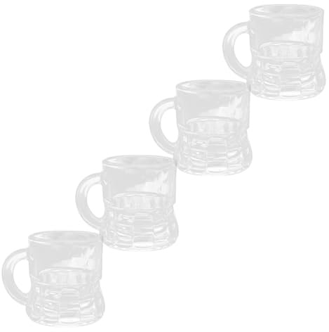 OFFSCH 4 Piezas Vasos de de Vidrio Mini Tazas Pequeñas para Cerveza y Vino Copa Pequeña para Bebidas Casa Bar y Fiesta Vidrio Seguro y Reutilizable