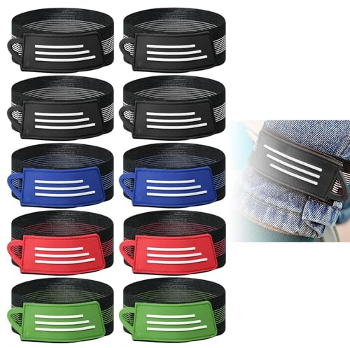 SHUOHONG 10 Pièces Serre Pantalon Velo, Sangle Elastique, Sangle Cheville Polyvalente Légère, pour Cuissardes, Randonnée, Camping, Pantalons, Bottes, pour la Course à Pied Vélo Chien Marche Jogging
