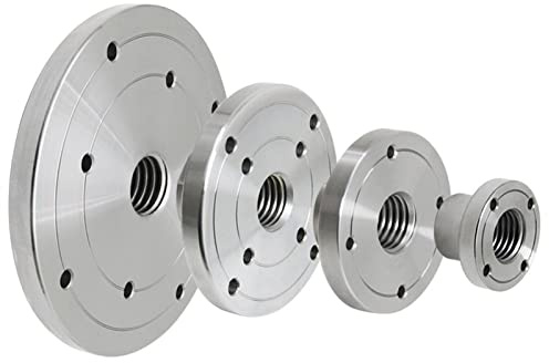 Drehbankfutter für Holz, 4-teiliges Planscheiben-Set aus Stahl for Drechselbänke mit M18x2,5-Gewindespindel – je 1 2, 3, 4, 6
