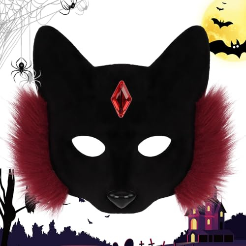 laxreheye Katt Ansiktsmask | Plysch Huvudprydnad Katt | Hund Halv | Ansiktsmask Rekvisita | För Vuxna Barn Halloween Kostymmaskerad Skola Scen Evenemang Födelsedagsfest