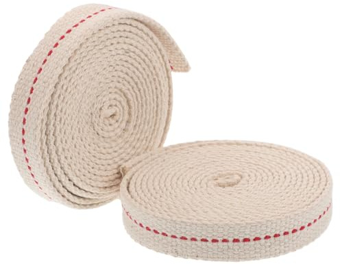 HOOTNEE Mèche Plate en Coton 1,2 Cm Largeur, 2 Mètres Rouleau, Mèche Remplacement pour Lampe à Huile, Brûleur à Mazout, Camping Et Lanternes Extérieures