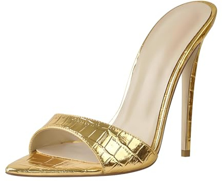 WZPKJH Spetsiga sandaler för kvinnor höga klackar patent läder stilettos fisk mun öppna klackar hälen höjd 12 cm
