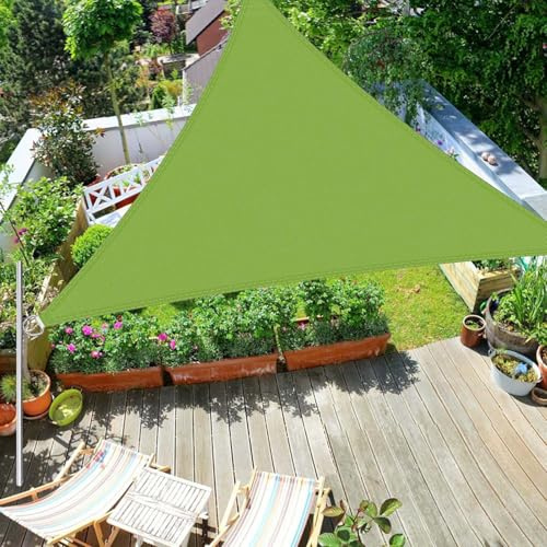 Toldo triangular de 10 x 10 x 10 pies, impermeable, resistente, bloquea los rayos UV, 95% de protección solar para patio, terraza, patio trasero, césped, solución de sombra al aire libre