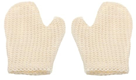 CHILDWEET 2pcs Exfoliating Bath Mitts Scrub Gloves with Hollow Sisal Fiber for Body Washing 20.5x16cm Shower Spa Gloves for Dead Skin Removal and Deep Cleansing