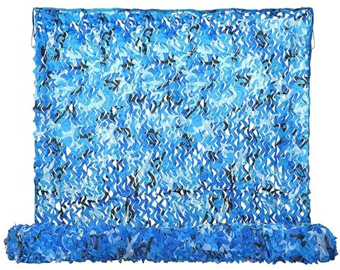 NEWFUN Malla de Camuflaje 4x6 m, Azul, Red Camuflaje, Malla de Camuflaje para decoración paisajística, Acampada al Aire Libre, Jardines y decoración Exterior (2 * 3M)