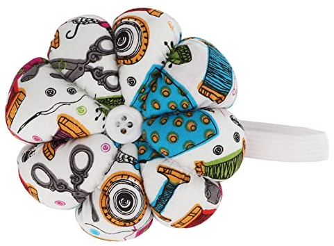Stylebest Nålkudde Pumpaform Söt Tecknad Nåluppsamlare för Sömnad och Pyssel med Elastiskt Armband 1 X st. (Färgglada handarbete)