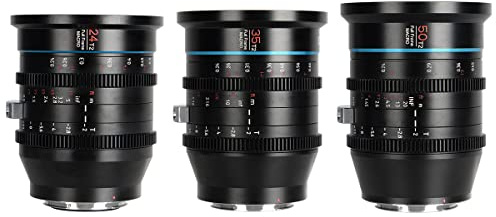 SIRUI Jupiter Macro T2 Full-Frame Cine Prime Lens Set (24mm, 35mm and 50mm Cinema Lens Set), for EF-Mount Cameras, Fits BMPCC-6k, BMPCC-6k-pro, EOS C300 Mark III, EOS C500 Mark II