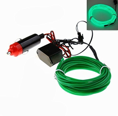 1x GRÜN (3 Meter) Innenraum AMBIENTEBELEUCHTUNG 12V + 1x Zigarettenanzünder Lichtleisten Strip Band Licht Ambiente Beleuchtung Eine hochwertige und edle Optik - hallenwerk
