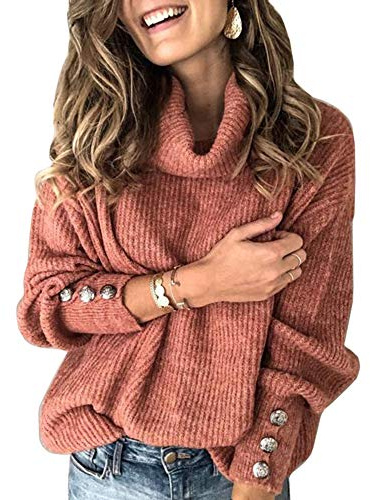Sovelen Women's Oversized Turtleneck Chunky Pullover Sweater