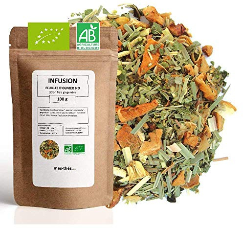 Infusion Bio Citron Frais Gingembre - 100g (40 tasses) - Thé en vrac 100% Agriculture Biologique - Mes-Thés
