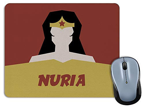 LolaPix Tapis de Souris personnalisé avec nom. Cadeaux personnalisés pour Les Super-héros. Divers modèles 18x22cm Rectangulaire. Wonder Woman