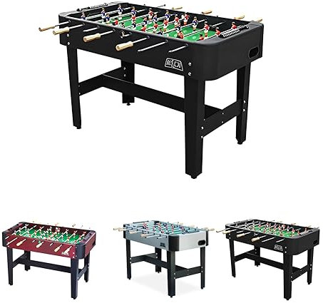 KICK Conquest 48 Foosball Table (Black) – Compact Indoor Foos Ball Table for Adults & Kids – 2 Foosballs, Chrome Rods, Sliding Score Keeper, Counterbalanced Men