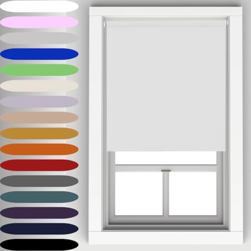 Caecus White Blackout Roller Blinds Made To Measure Window Blinds Easy Fit Child Safe Thermal Properties Home Office Fitting Included Up To 60cm Width x Up To 160cm Drop