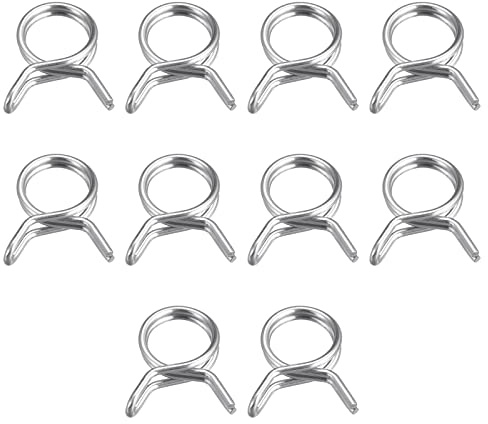 sourcing map Fascette stringitubo a molla a doppio filo, 20 pezzi in acciaio inox 304, diametro interno 9 mm, adatto per tubi da 9,7 mm-10,5 mm OD tubo carburante tubo in silicone clip a molla