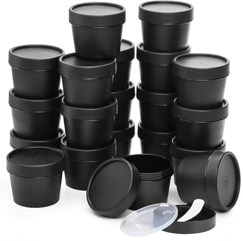 Nicunom 20 Pack 100ml Plastic Cosmetic Container Jars, Leakproof Makeup Containers Refillable Plastic Pot Jars with Lids for DIY or Travel Storage Lotions, Cream, Body Butter, Slime & Beauty Products