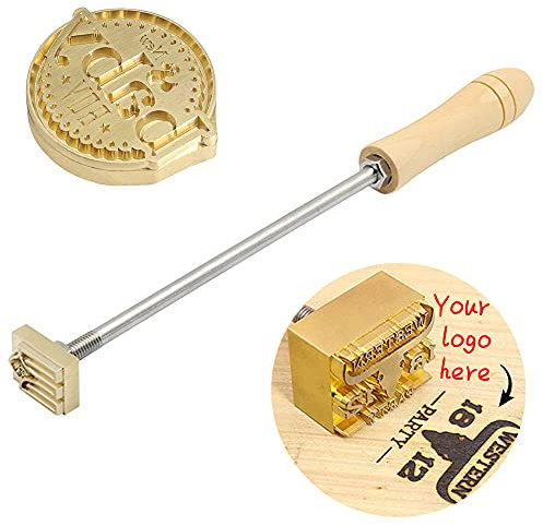 Personalisiertes Holz Brandeisen Personalisiertes Leder Brandeisen BBQ Kuchen Brandeisen Stempel mit Holzgriff für Holz, Leder und Backen