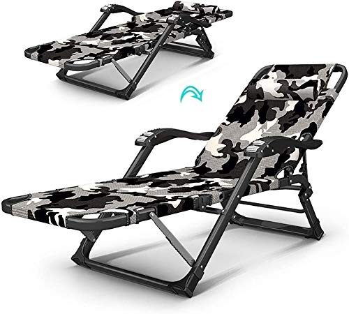 Sun Lounger Garden Chairs Zero Gravity Folding Bed Single, Widening Recliner Beach Lounge Chair Detachable Head Camping Bed Home Guest Bed