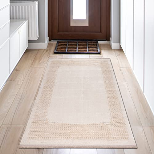 Matta dröm golvmatta hall abstrakt mönster hållbar elegant glänsande hög kvalitet – guld vit, 80 x 150 cm