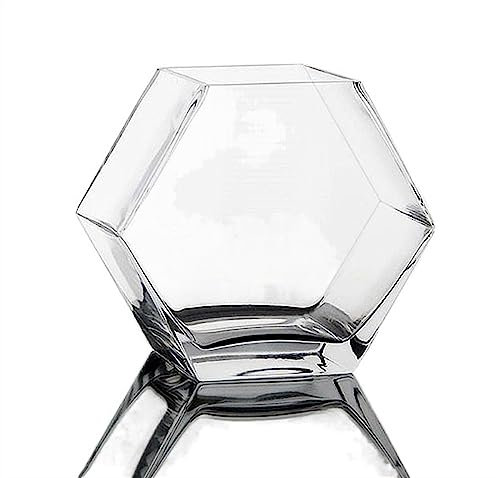 ARINAL Aquarium Aquarium, sechseckiges Glas-Aquarium, transparentes Tisch-Aquarium, Kampffische, großes Aquarium, ökologisches Zuhause, Desktop-Aquarium-Ornamente Aquariumbecken (Size : S)