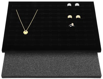 STOBAZA Insertos de caja de almacenamiento de joyas de espuma de 3 piezas- Tenedor del pendiente de la pulsera del anillo, almacenamiento enchufable del tenedor de la joyería del cojín de esponja