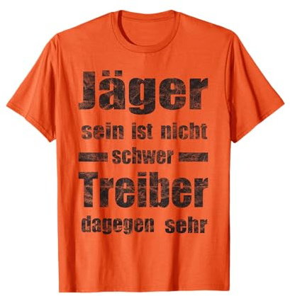 Treiber Outfit zur Drückjagd mit Jäger Hirsch Treibjagd T-Shirt