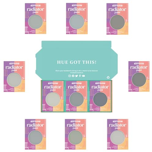 Rust-Oleum Radiator Paint in Gloss Finish – Dusky Greys Tester Box