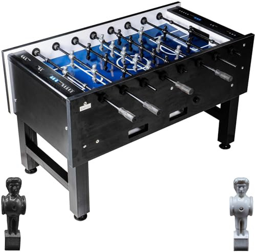 RAMROXX Fußball Tischkicker Turnier Fireball blaues Spielfeld Figuren Schwarz Grau 95kg