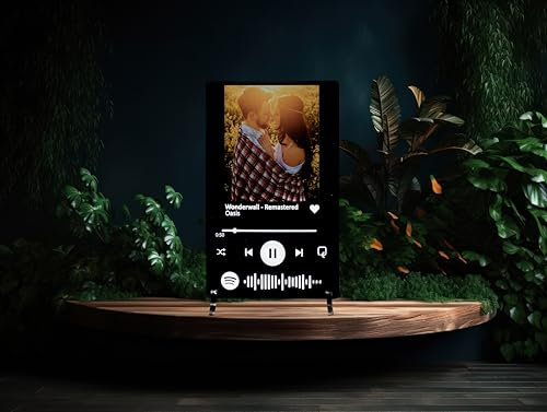 Personalisiertes Spotify Plakette Plexiglas Schwarz Name Song Künstler Foto Segen Satz Rahmen Bild Ideen Geschenk Mama Papa Paar Geburtstag Party Weihnachten