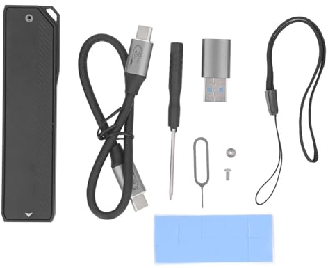 Zunate Caja SSD NVMe, Caja SSD NVMe de 20 Gbps 4 TB M.2 a Tipo C, Caja SSD Externa ASM2364 M.2 a USB NVMe para SSD 2230 2242 2260 2280, para para Android