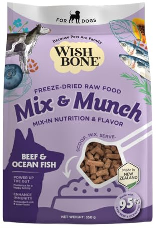 Wishbone Mix & Munch Raw Freeze-Dried Grain-Free Beef and Ocean Fish for Dogs 350g