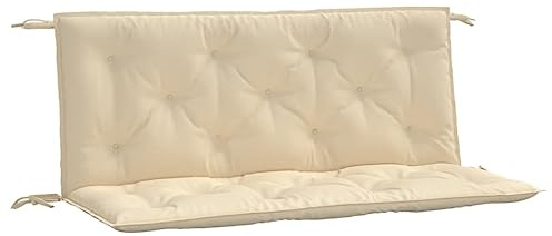 vidaXL Cojines de Banco de Jardín 2 uds, Almohadas de Asiento Respaldo, Almohadillas para Muebles, Decoración para Patio Salón, Tela Oxford Beige