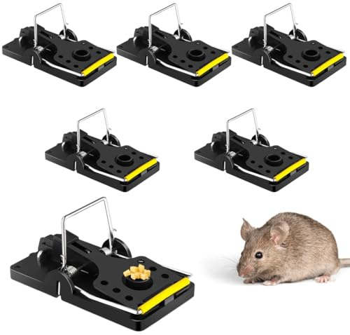 6 Pack Reusable Mouse Traps - Instant Kill Mice Traps for Indoor & Outdoor Use, Highly Sensitive Rodent Control, Quick & Effective Mouse Catcher