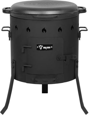 BBQ-Toro in ghisa kazan 16 litri con fornello kazan Ø 40 cm | pentola in ghisa XXL con coperchio | bollitore per gulasch, bollitore da fuoco, fornello da esterno