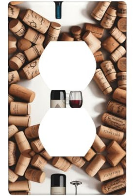 Placca da parete a doppia presa per interruttore della luce, decorazione per la casa, 11,4 x 7,9 cm, stampa in sughero