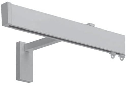 Tende Arredo Tessile - Binario Tenda a Parete Scorrevole, Zineffa per Tenda, Binario a Onda Decorativo in Alluminio con Tappi Terminali e Occhielli in PVC