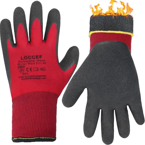 LOCCEF 2 Paar Winter Arbeitshandschuhe Gefrierschutz Herren Damen (XL) | Warm gefüttert für extreme Kälte & Minusgrade. Ideal für Kühlhaus, Schneeräumen, Landwirtschaft & Bauarbeiten