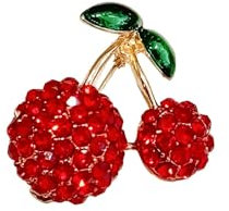 Diamant-Brosche Kirsche Damen-Brosche Öltropfen-Brosche Kleidungszubehör, Einheitsgröße, Kunststoff